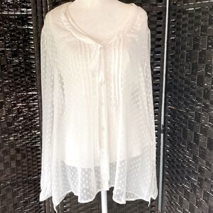 Miraclesuit Everyday Shapewear White Lace Blouse XL